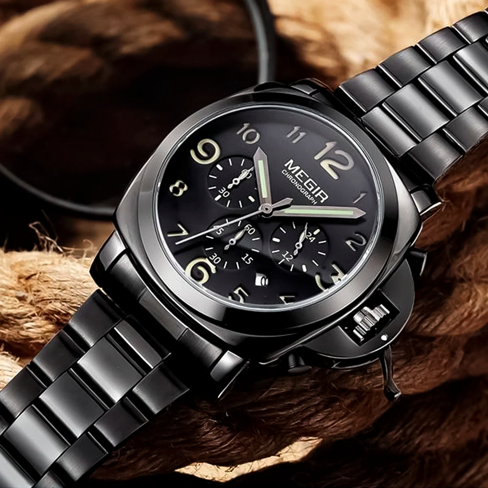 Reloj Megir MEG-54 Hombre Acero Negro