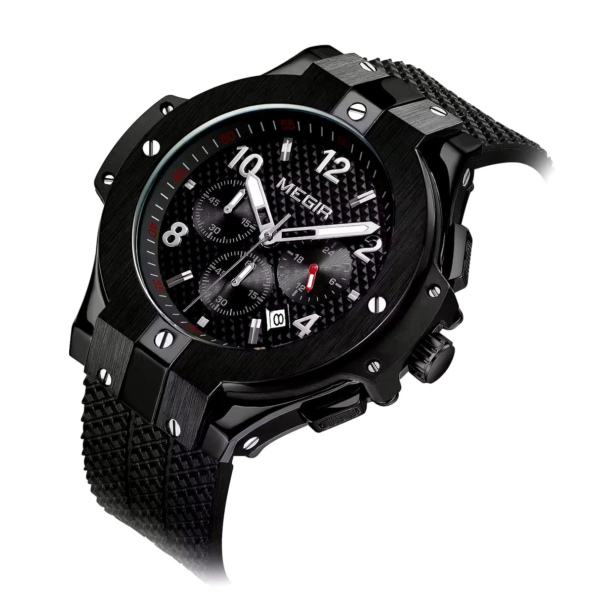 RELOJ MEGIR SILICONA NEGRO MEG-64