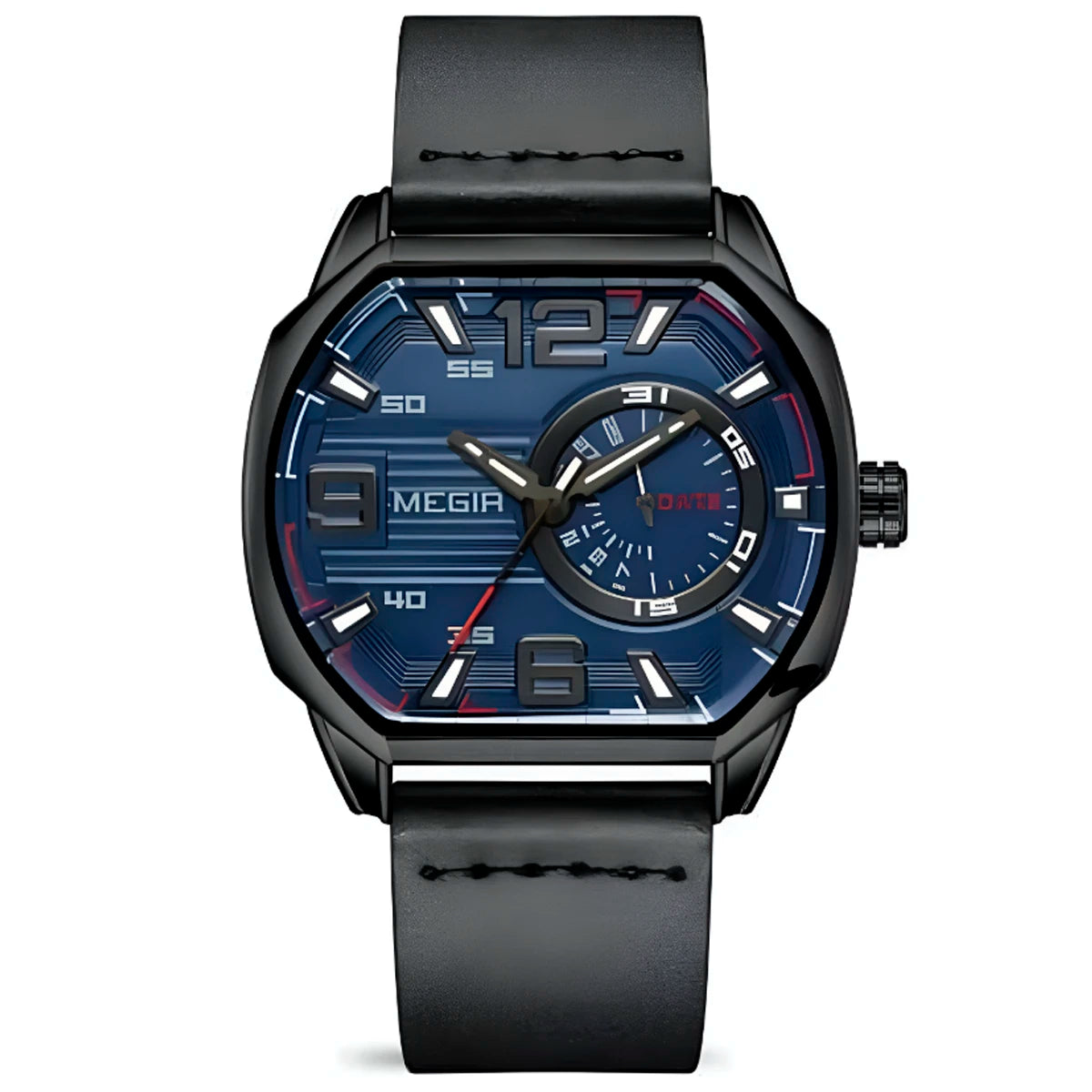 Reloj Megir Hombre Cuero Negro | MEG-61