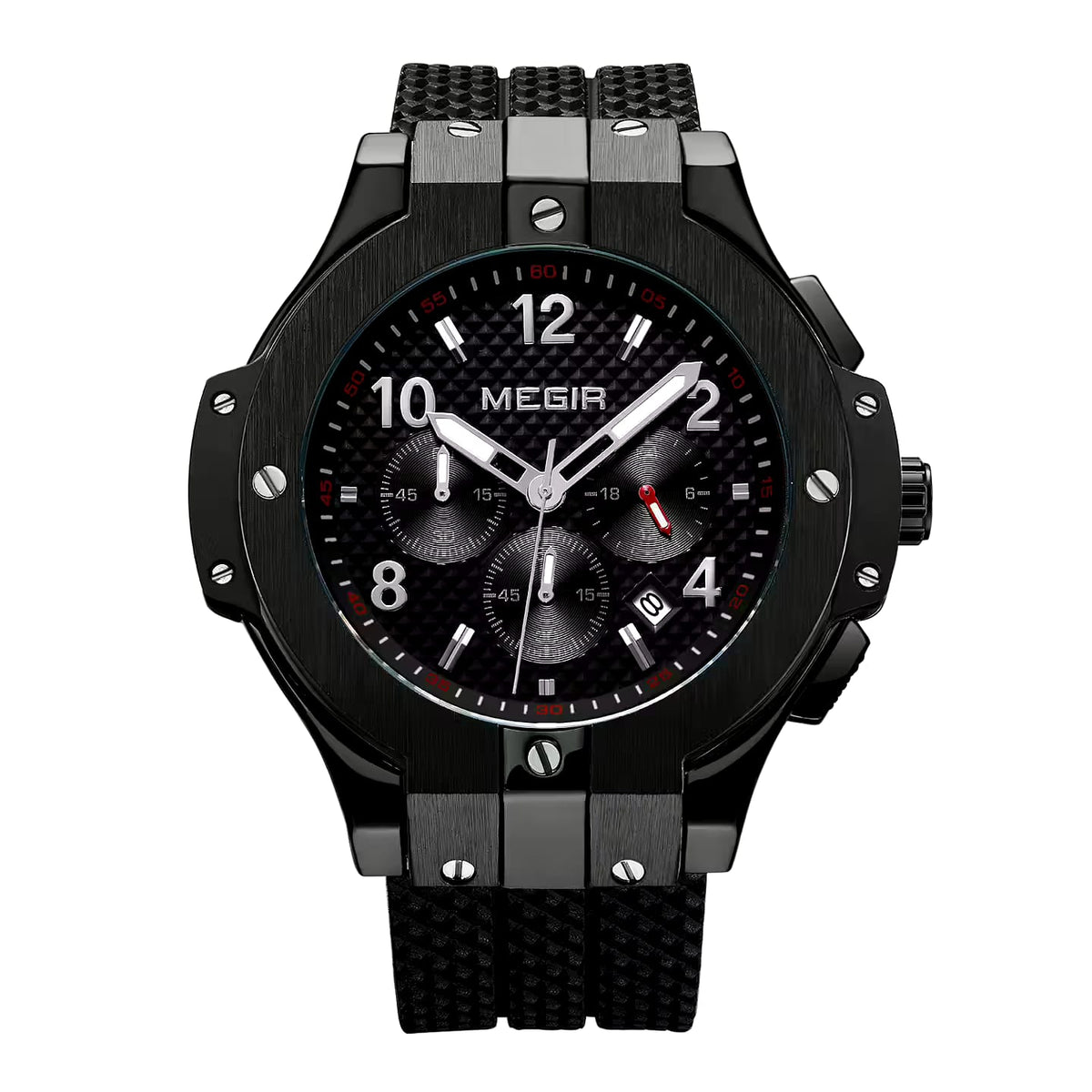 RELOJ MEGIR SILICONA NEGRO MEG-64