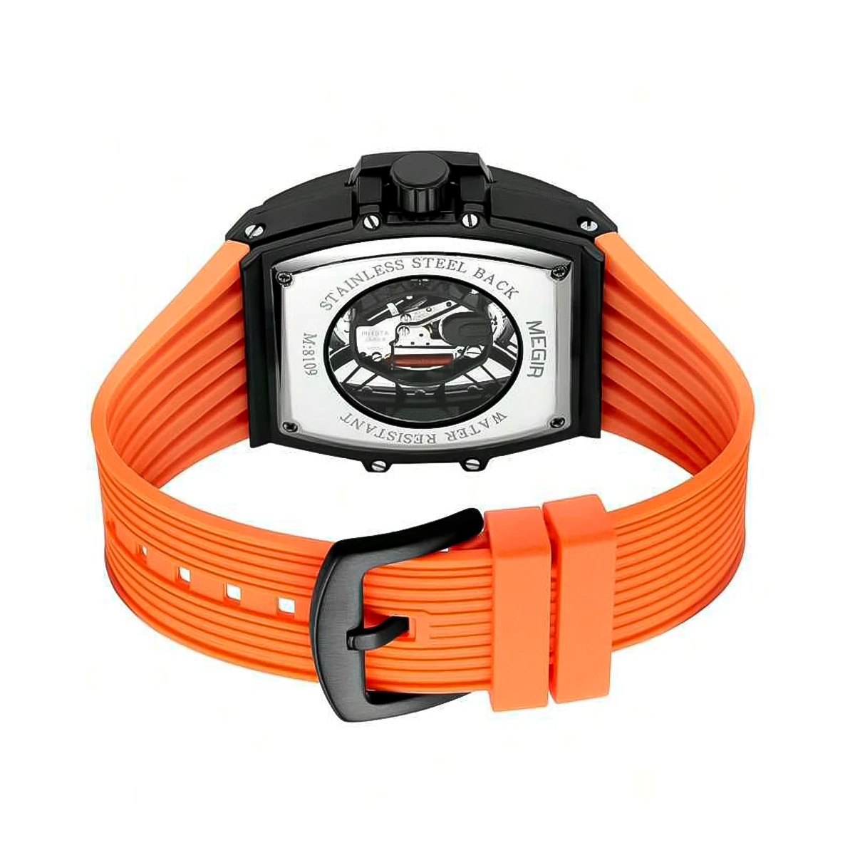 RELOJ MEGIR ESQUELÉTICO NARANJA MEG-72