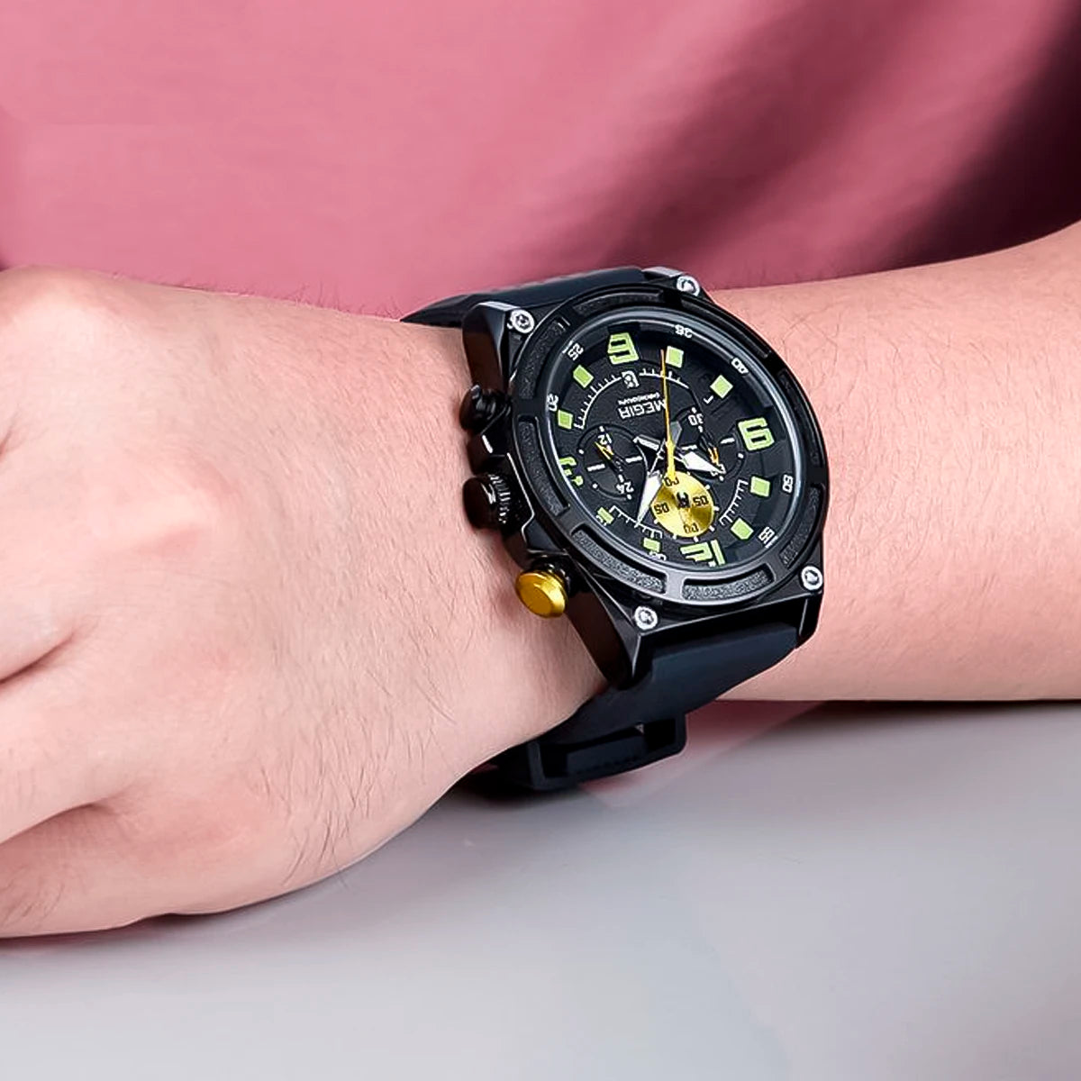 Reloj Megir Hombre Deportivo Negro | MEG-84