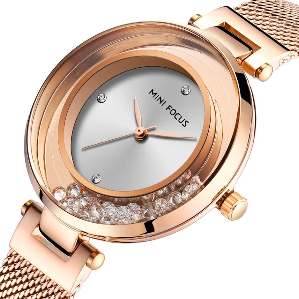 RELOJ MINIFOCUS MALLA ORO ROSA MIN-M-16