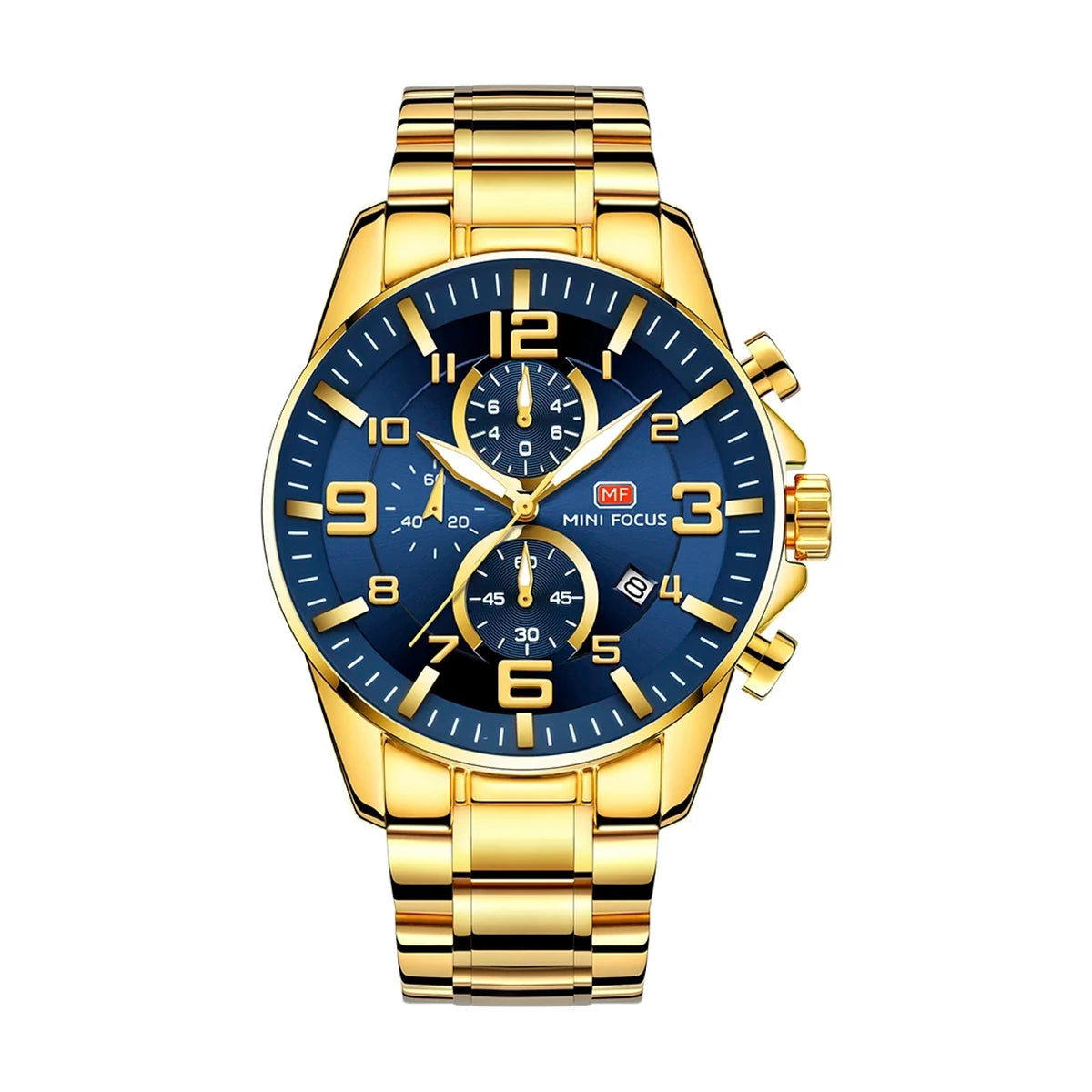 Reloj Minifocus Hombre Acero Dorado | MIN-26