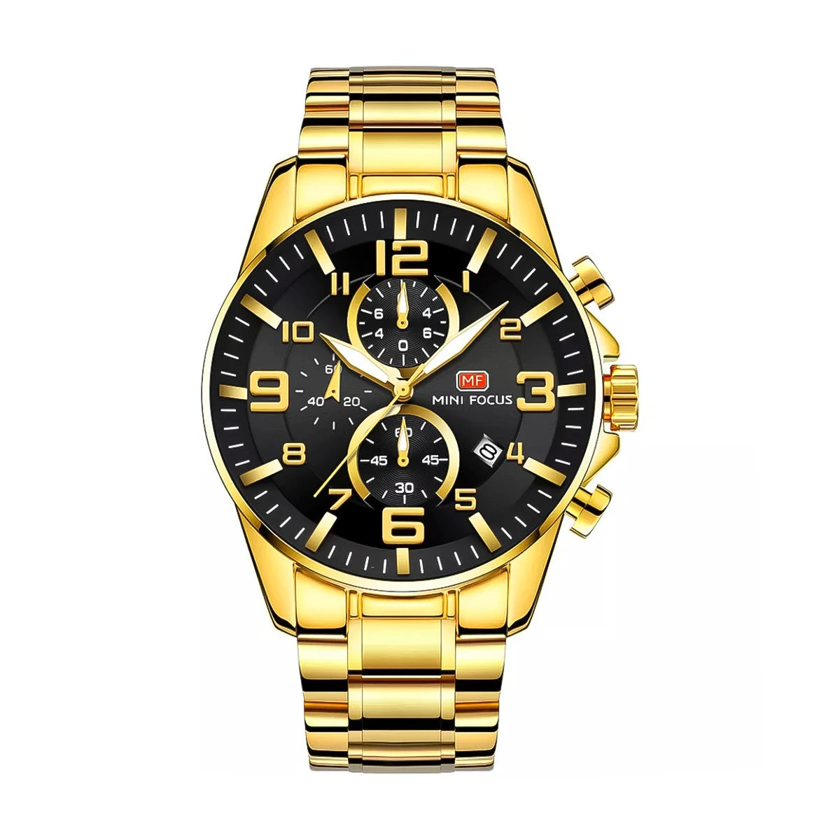 RELOJ MINIFOCUS ACERO DORADO-NEGRO MIN-27