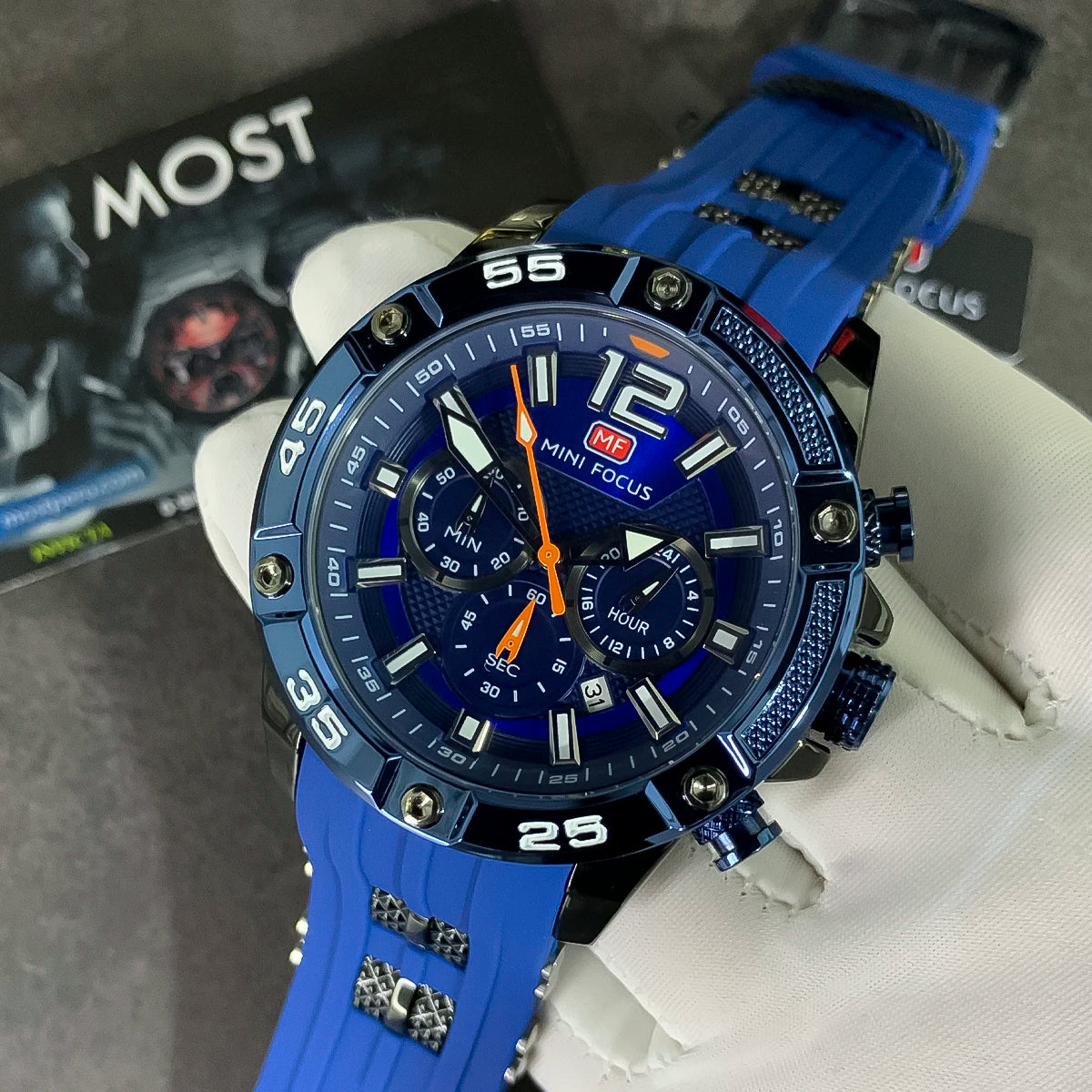 RELOJ MINIFOCUS SILICONA AZUL MIN-3