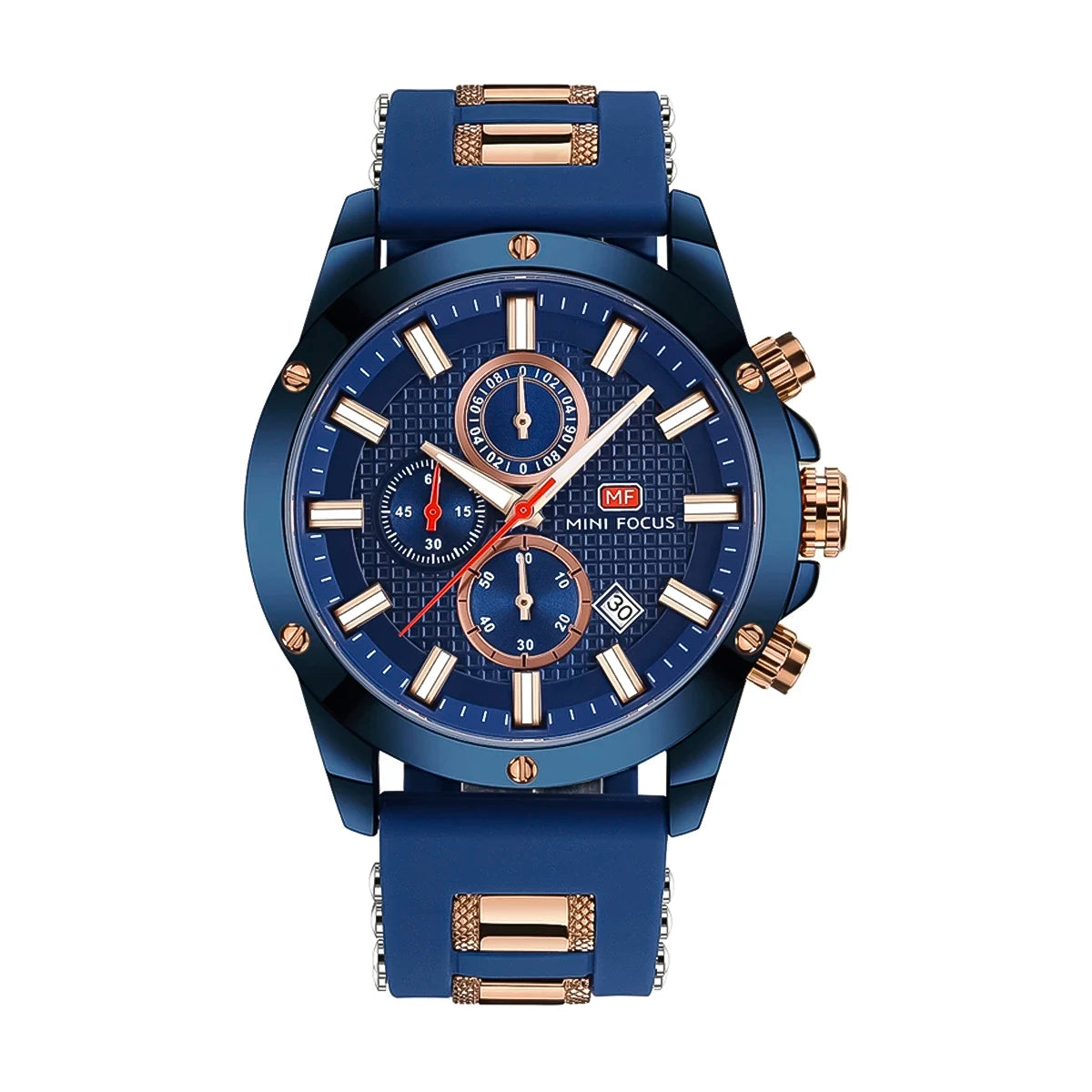 RELOJ MINIFOCUS SILICONA AZUL-DORADO MIN-7