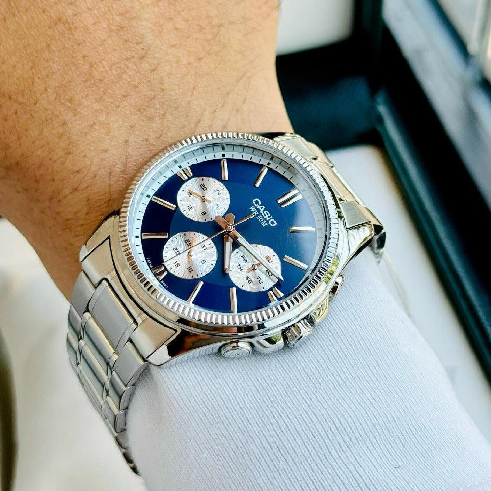Reloj Casio MTP-1375D-2A1 Hombre Acero Azul