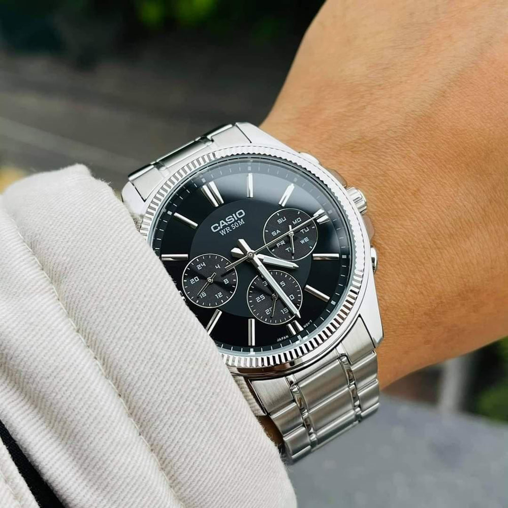 Reloj Casio MTP-1375D-1A Hombre Acero Plateado