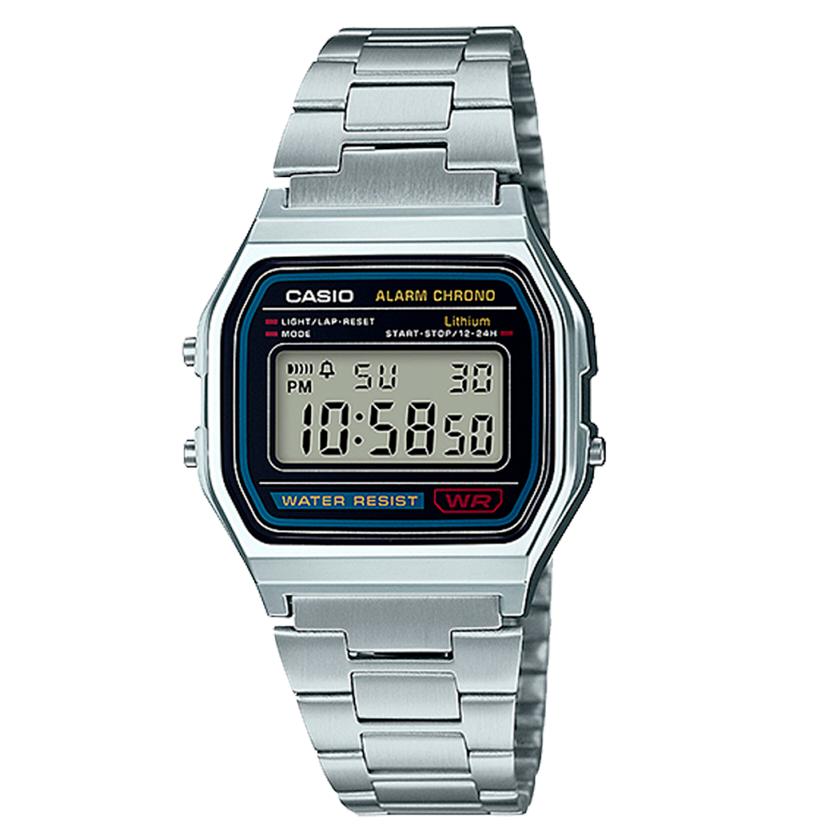 RELOJ CASIO PLATEADO A158WA-1CR  CAS-54