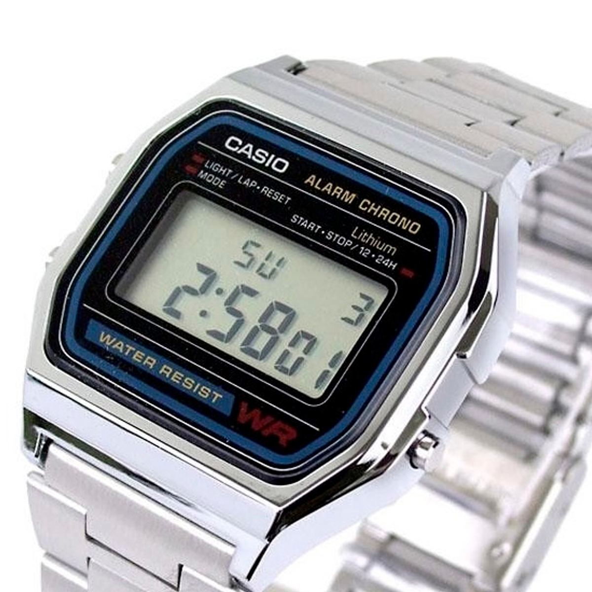 RELOJ CASIO PLATEADO A158WA-1CR  CAS-54