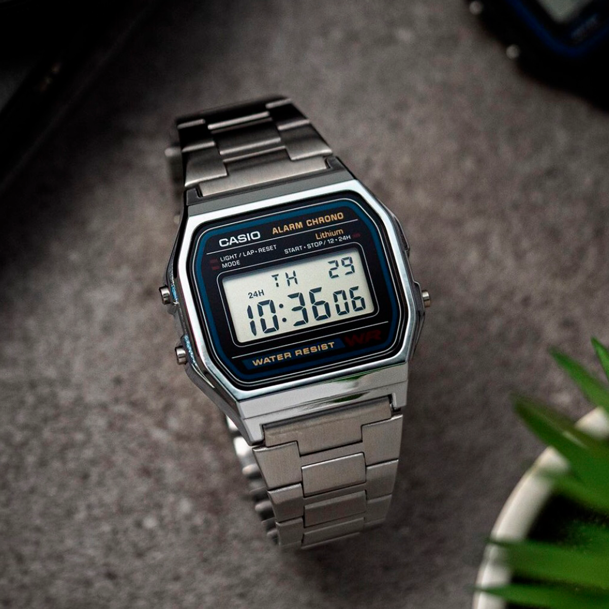 RELOJ CASIO PLATEADO A158WA-1CR  CAS-54