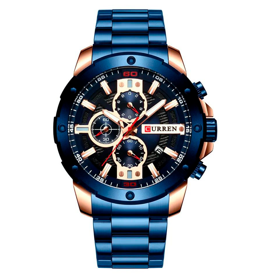 RELOJ CURREN ACERO AZUL-DORADO CUR-41