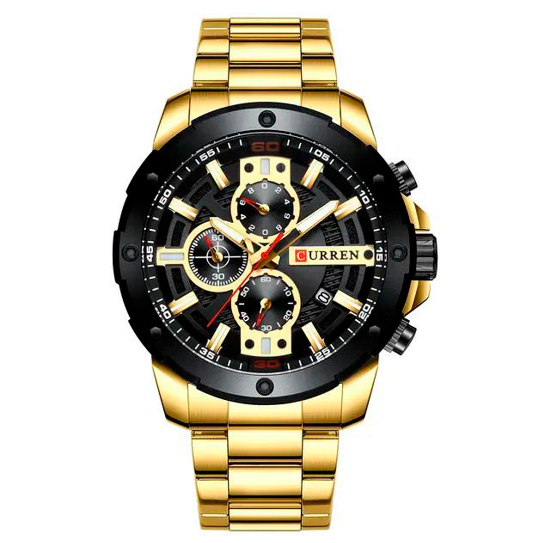 RELOJ CURREN ACERO DORADO-NEGRO CUR-42