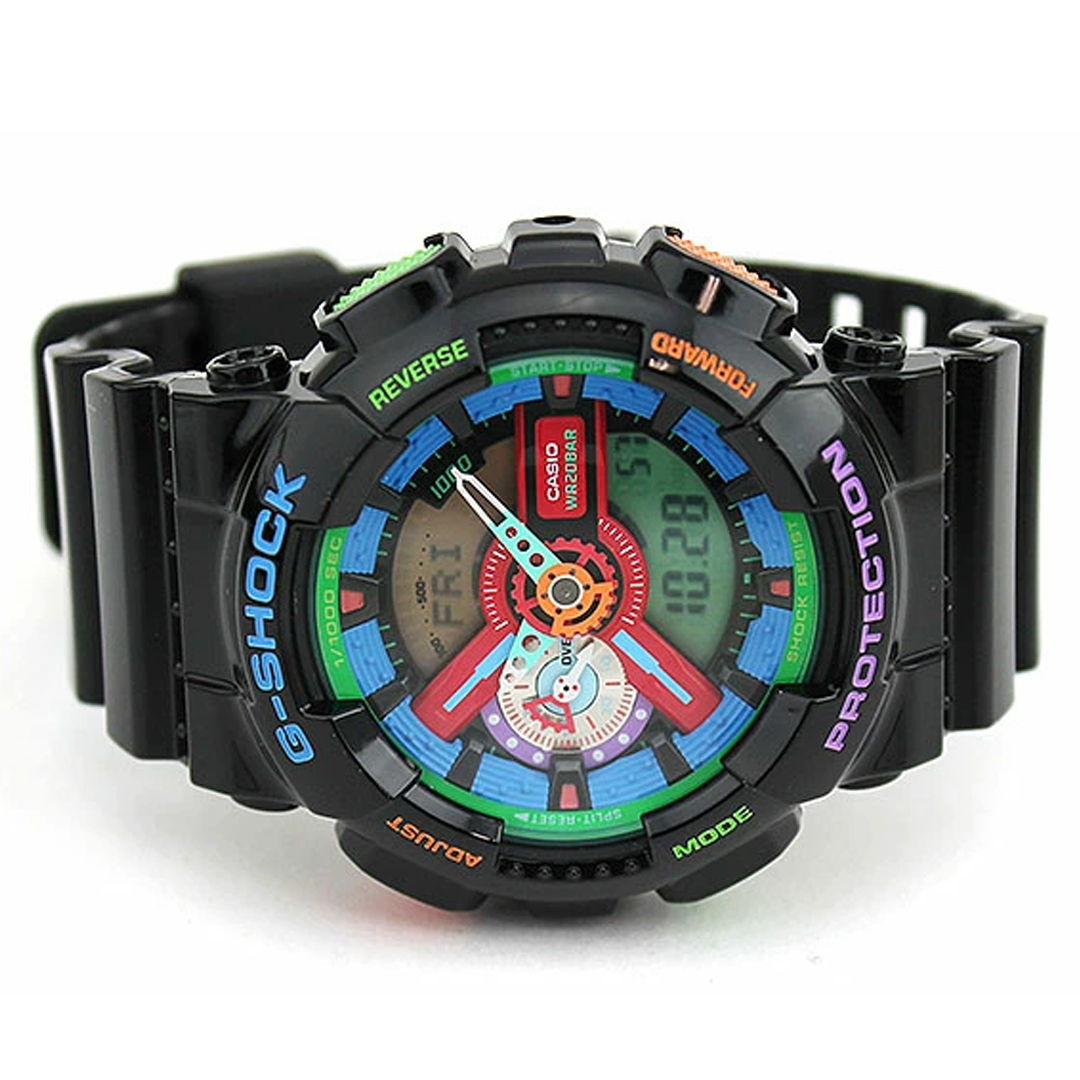 RELOJ G-SHOCK NEGRO MULTICOLOR G-S-107