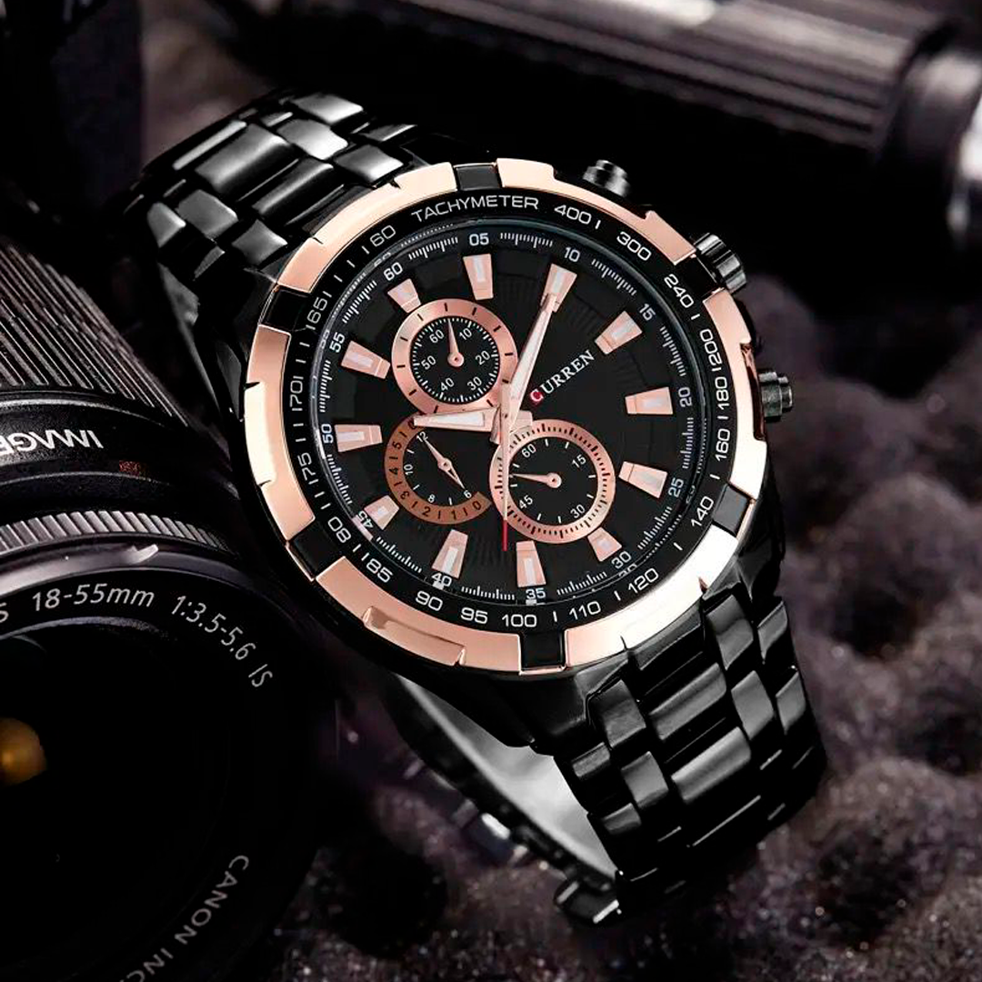 Reloj Curren Hombre Acero Negro | CUR-21
