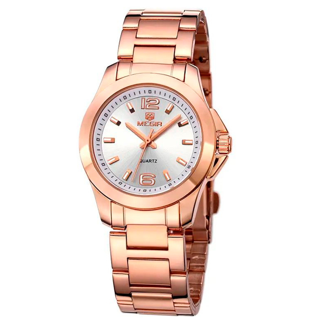 RELOJ MEGIR DE ACERO ORO ROSA MEG-M-5