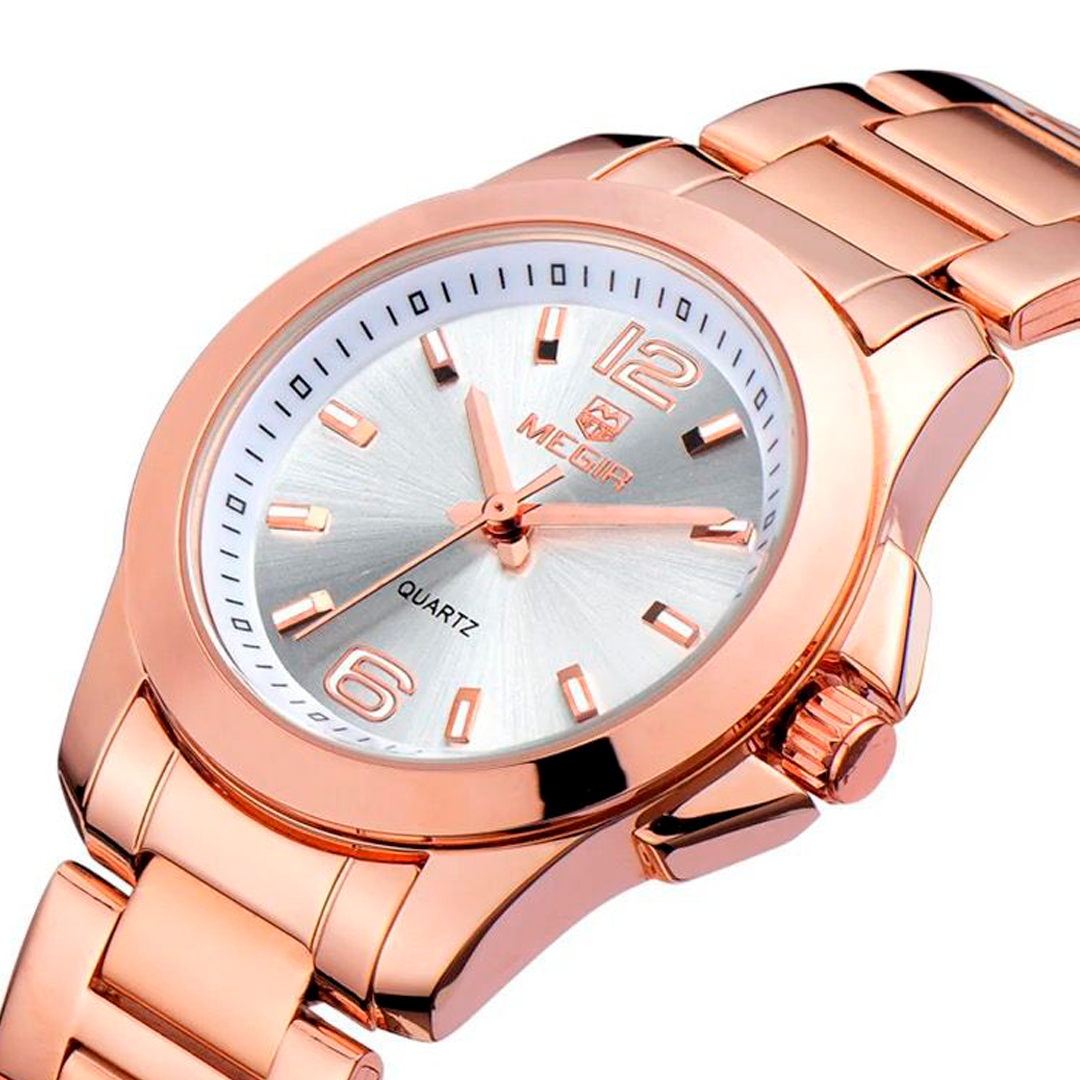 RELOJ MEGIR DE ACERO ORO ROSA MEG-M-5