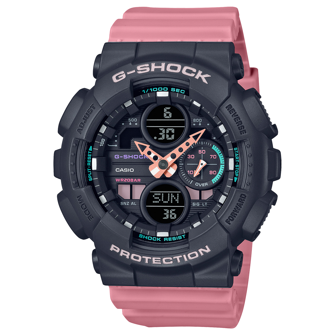 RELOJ G-SCHOCK NEGRO CON ROSADO GMA-S140M-4A G-SK-M-14