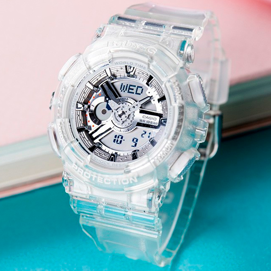 RELOJ BABY-G RESINA TRANSPARENTE BA-110CR-7A G-SK-M-21