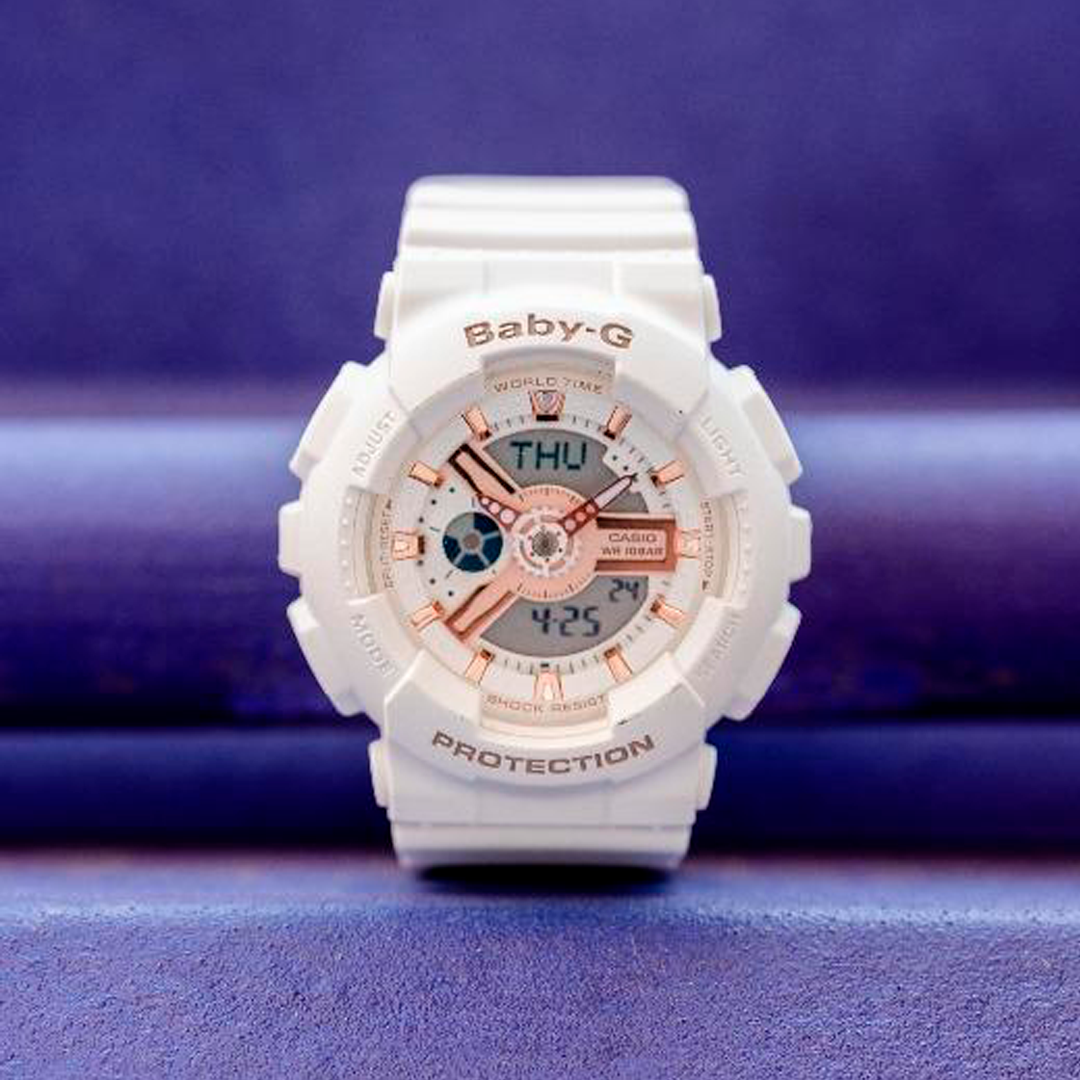 RELOJ BABY-G RESINA BLANCO BA-110RG-7A G-SK-M-23