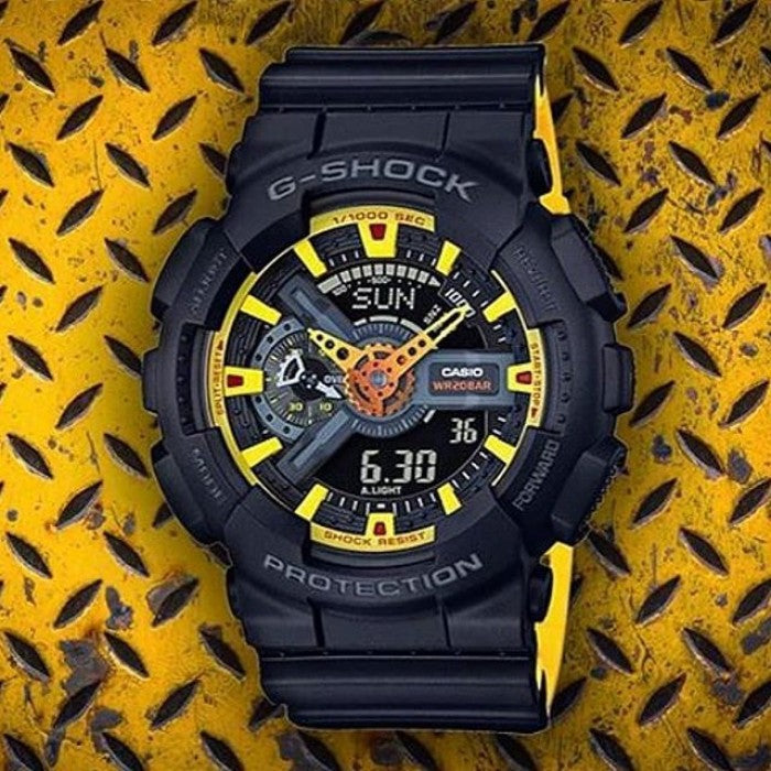 RELOJ G-SHOCK NEGRO CON AMARILLO G-S-104