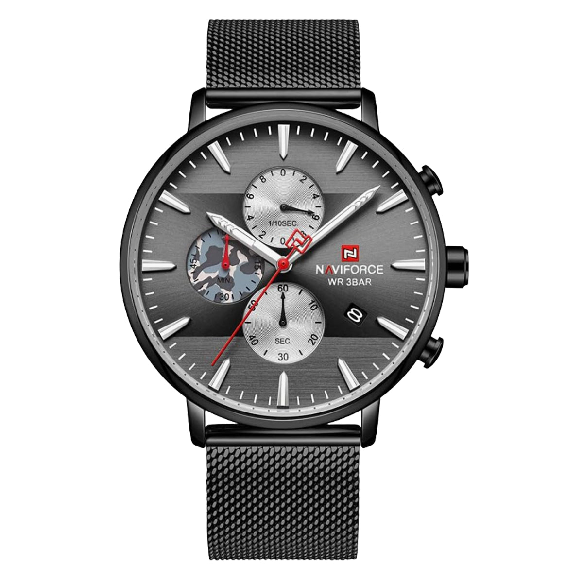 RELOJ NAVIFORCE ACERO NEGRO NAV-114