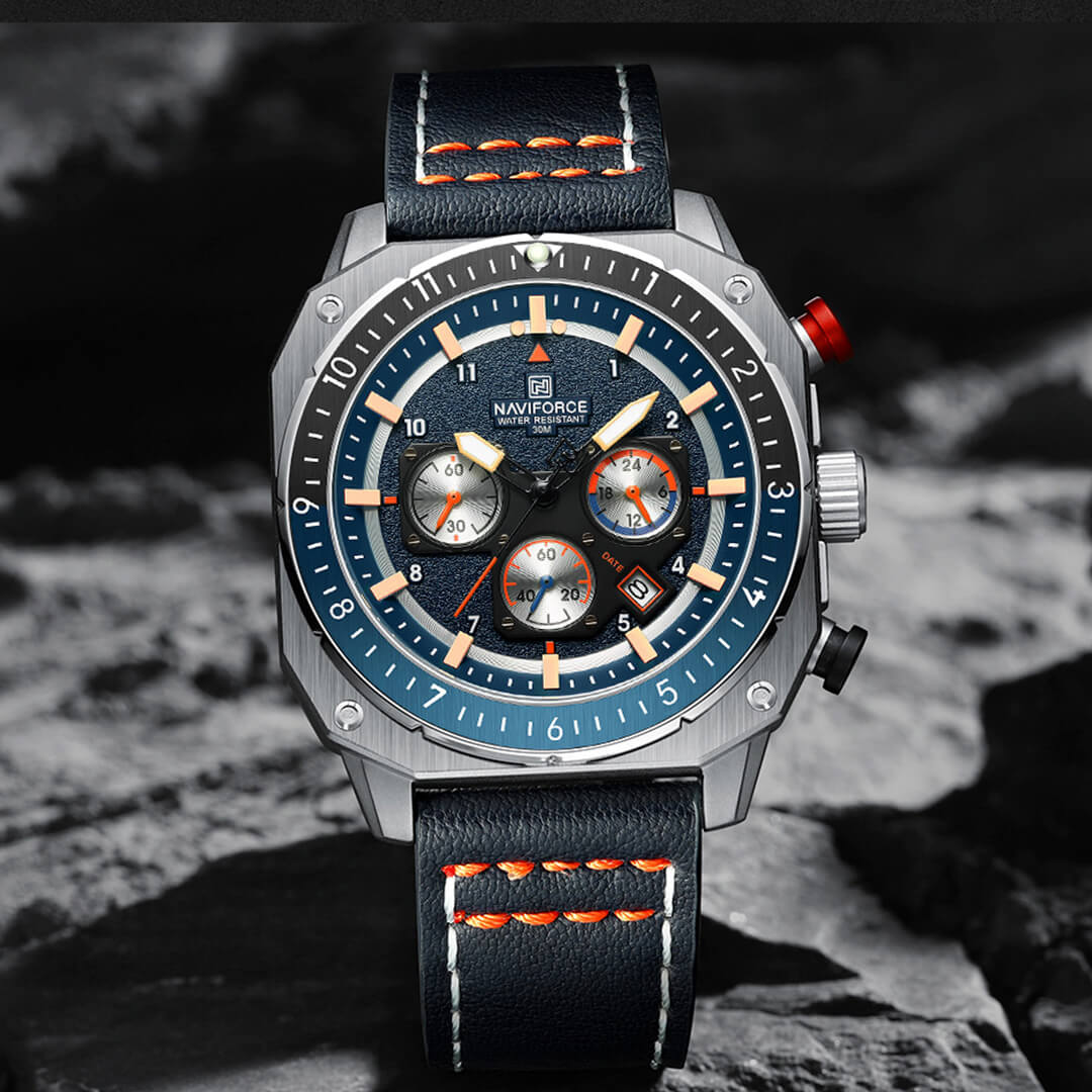 Reloj Naviforce Hombre Cuero Azul Marino | NAV-140