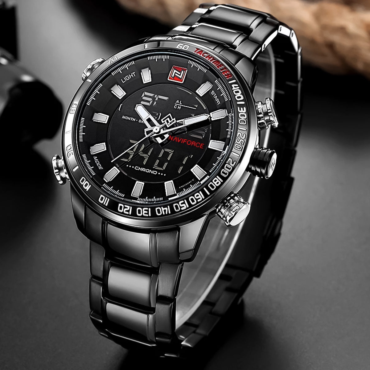 RELOJ NAVIFORCE ACERO NEGRO NAV-15