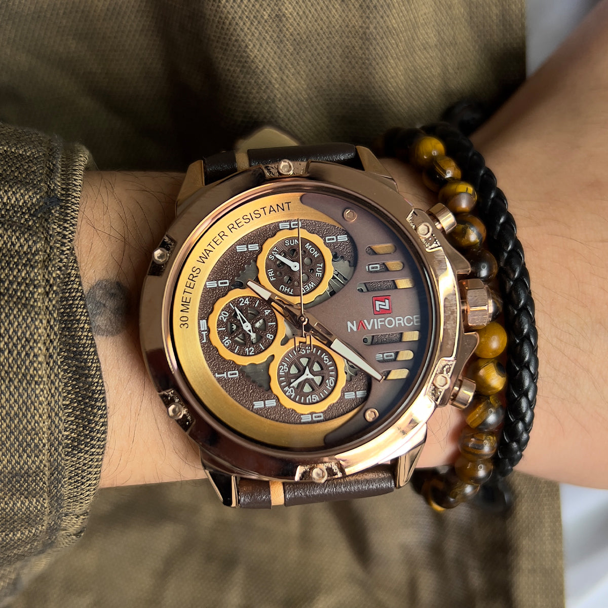 Reloj Naviforce Hombre Cuero Marrón | NAV-37