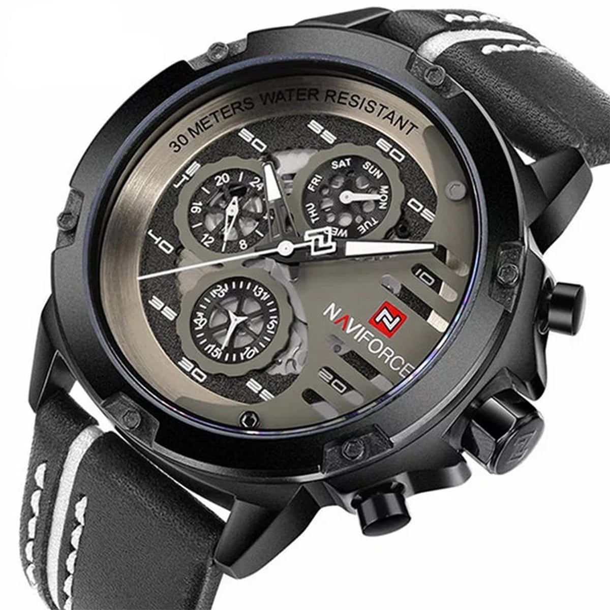 RELOJ NAVIFORCE CUERO ADIDS NEGRO NAV-38