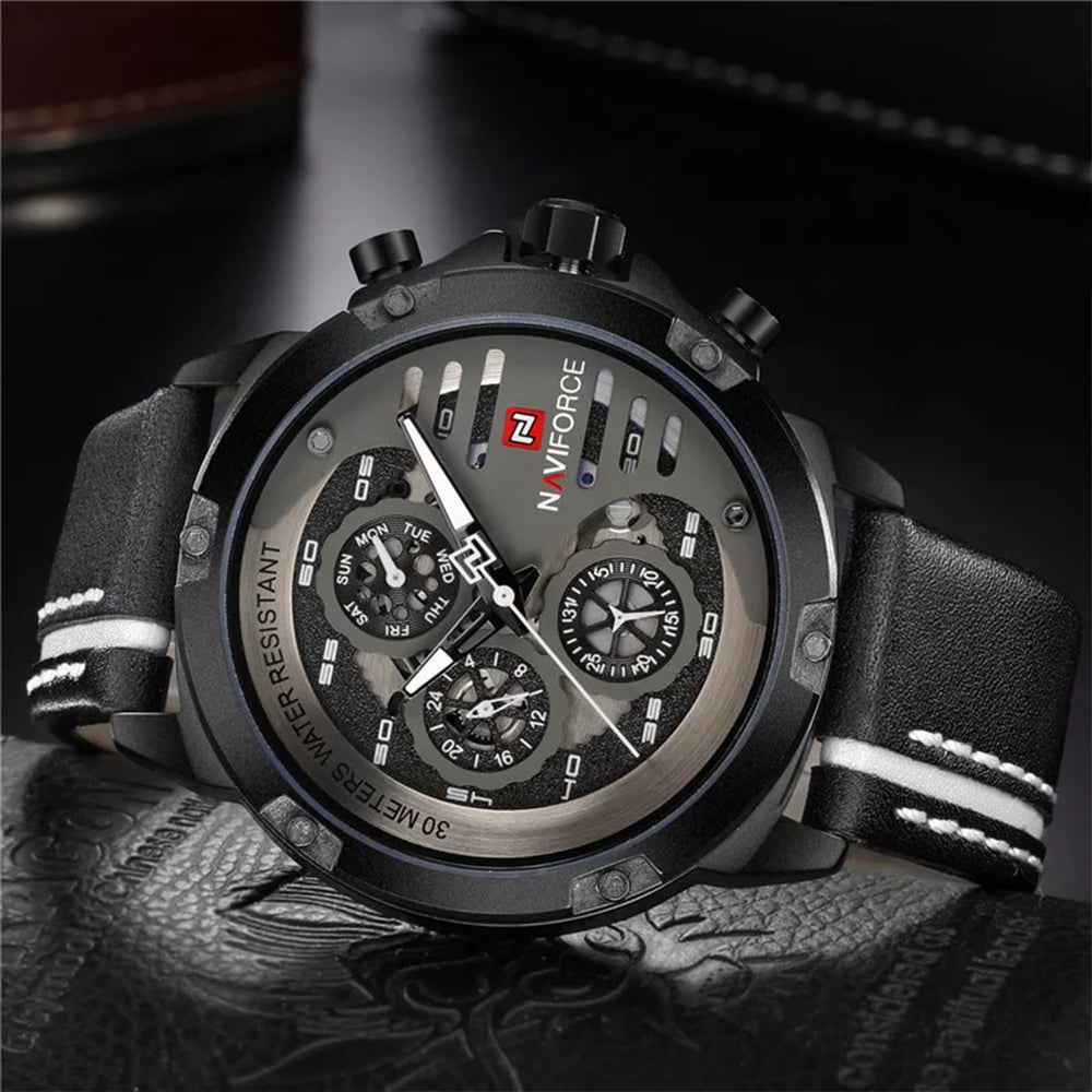 Reloj Naviforce NAV-38 Hombre Cuero Negro