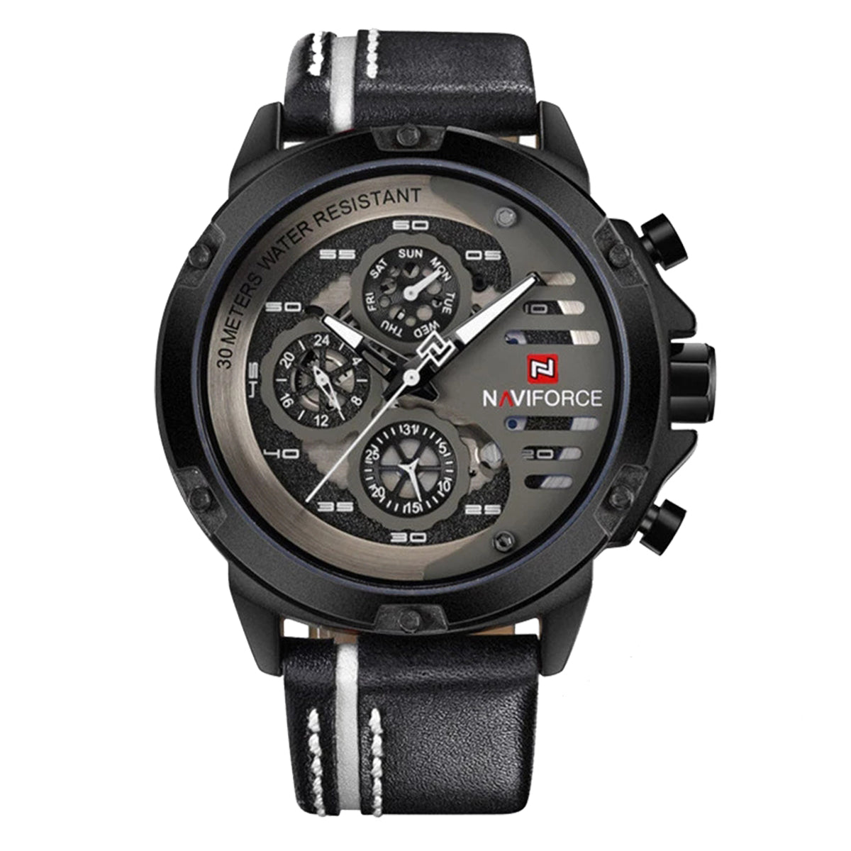 RELOJ NAVIFORCE CUERO ADIDS NEGRO NAV-38