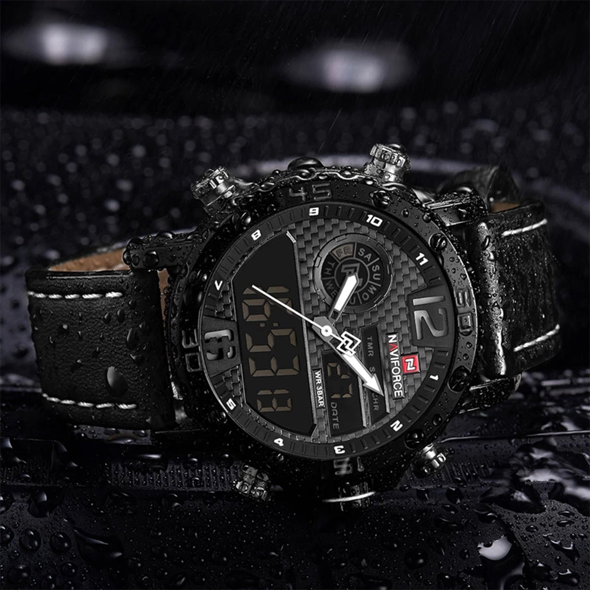 RELOJ NAVIFORCE CUERO NEGRO MATE NAV-72