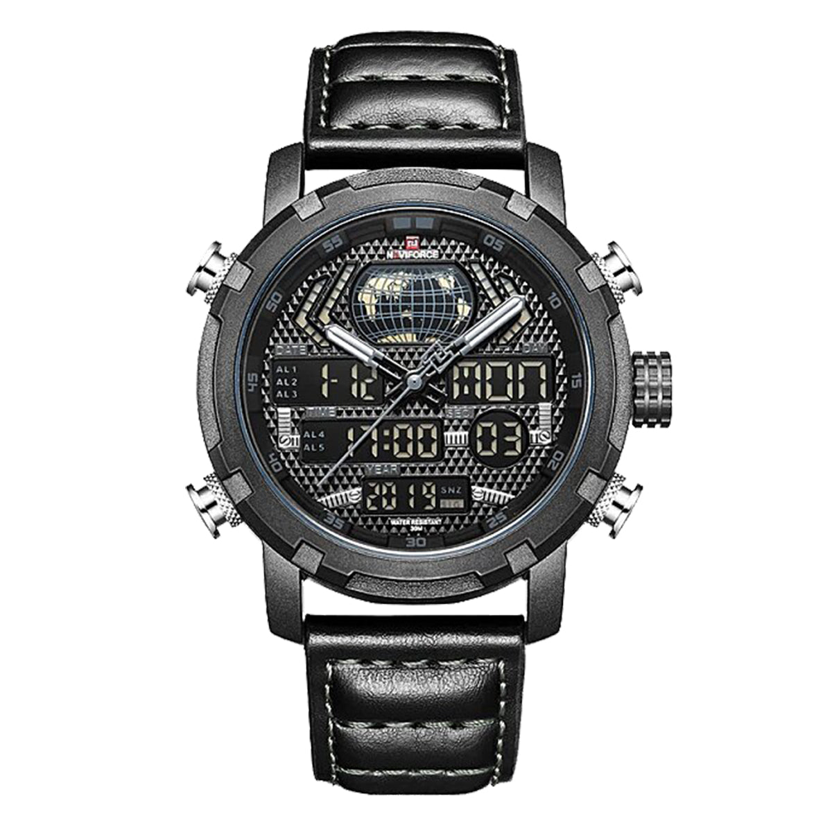 RELOJ NAVIFORCE CUERO NEGRO MATE NAV-76