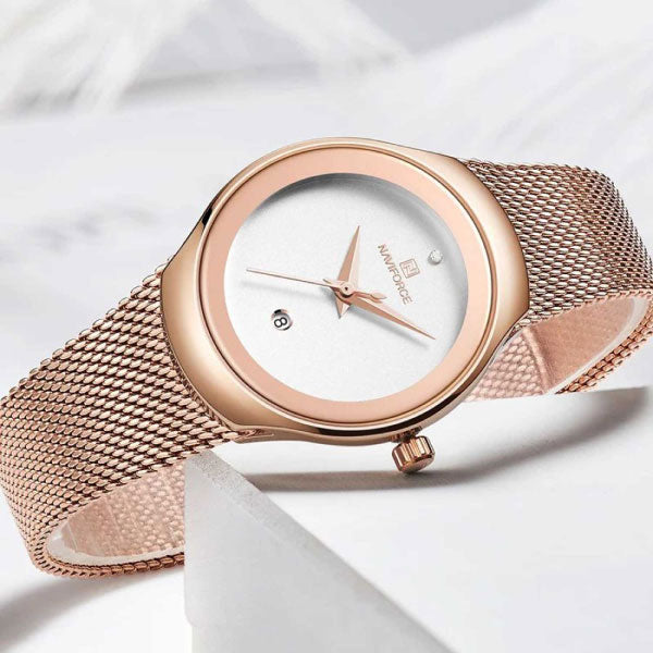 RELOJ NAVIFORCE ORO ROSA CON BLANCO NAV-M-1