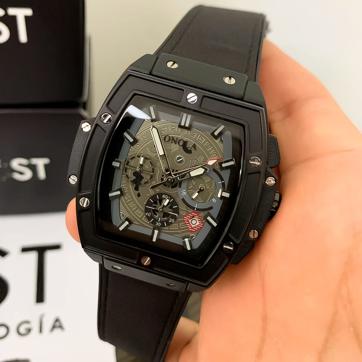 RELOJ ONOLA CUERO BLACK ONO-16