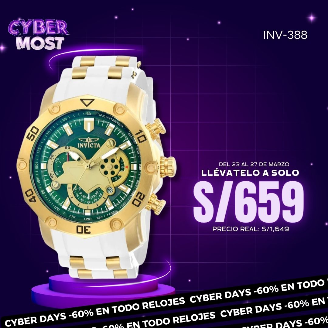 Reloj Invicta Scuba 23422 Hombre Deportivo Blanco