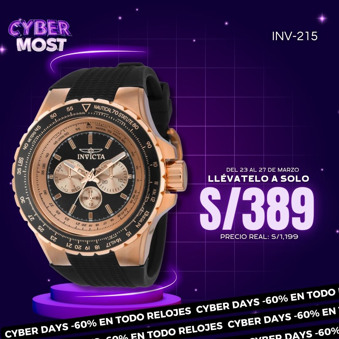 Reloj Invicta Aviator 39265 Hombre Deportivo Negro
