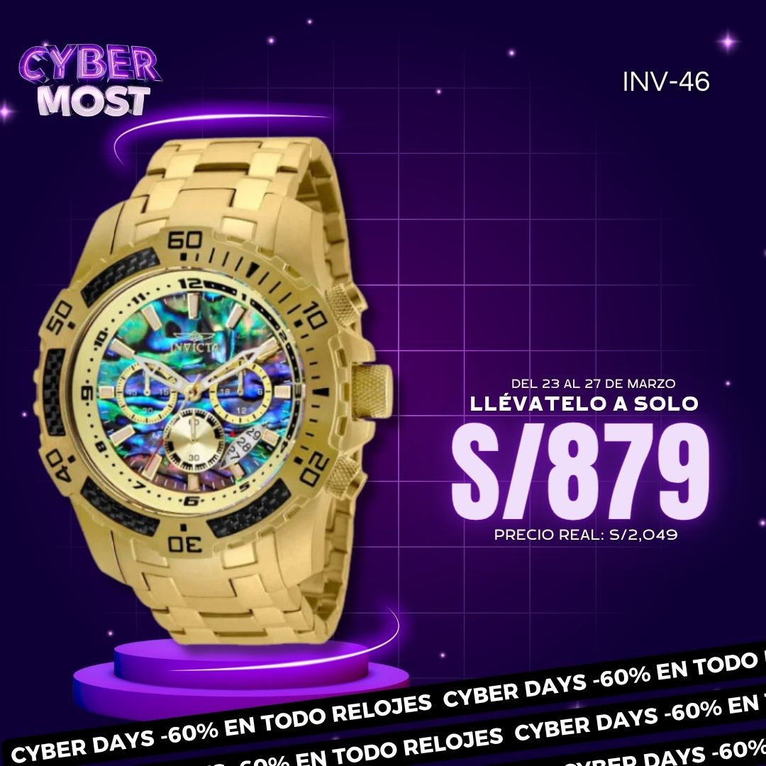 Reloj Invicta Scuba 25094 Hombre Acero Dorado