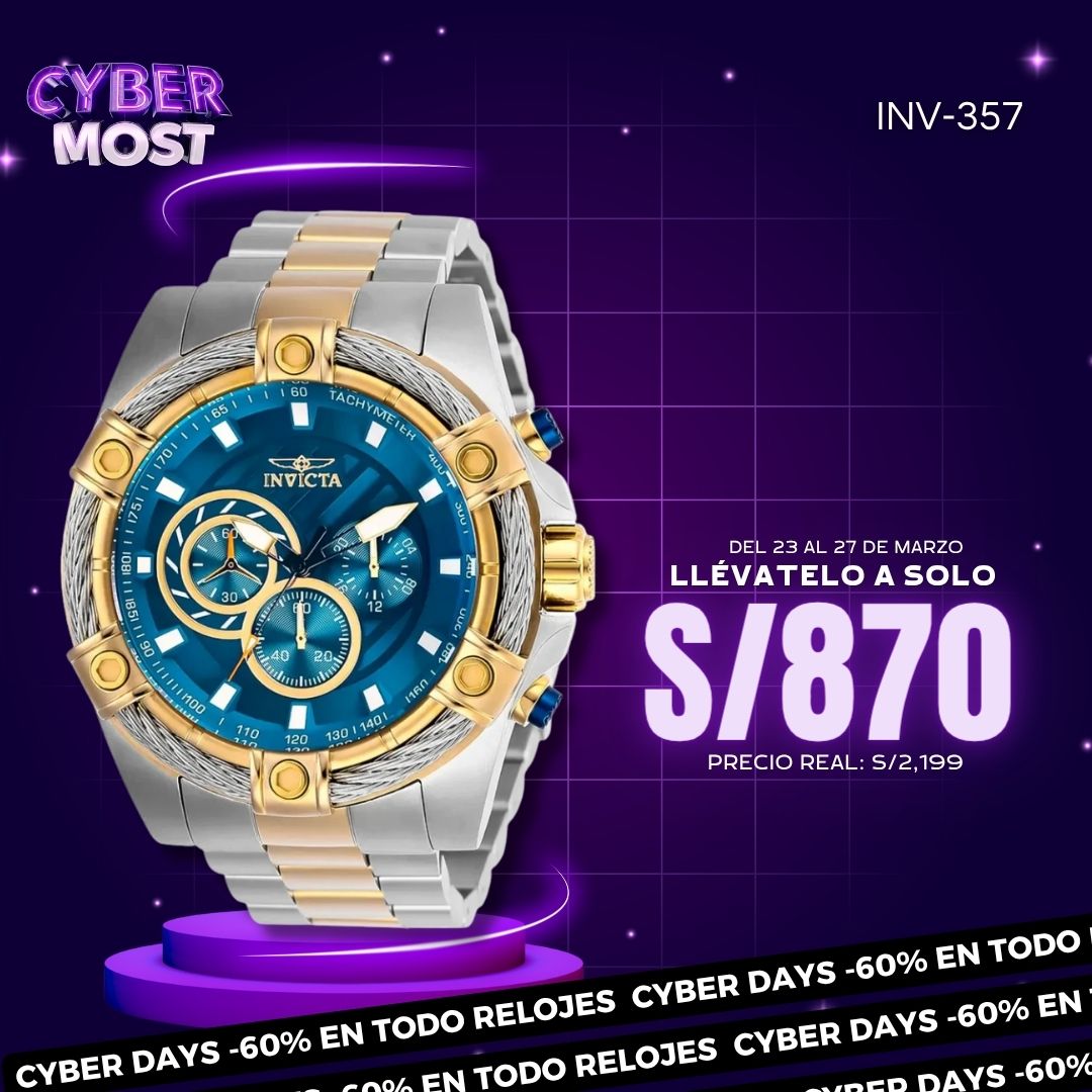 Reloj Invicta Bolt 25522 Hombre Acero Plateado