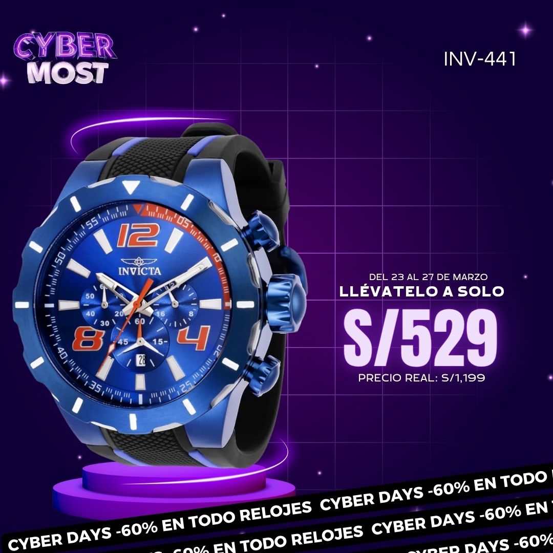 Reloj Invicta S1 Rally 35738 Hombre Deportivo Azul