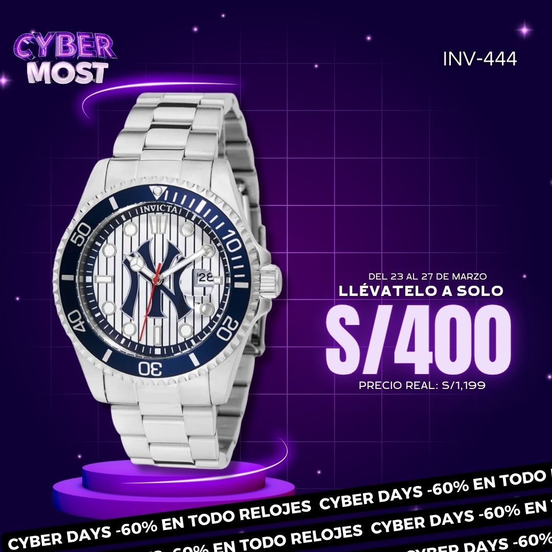 Reloj Invicta Pro Diver New York 49856 Hombre Acero Plateado