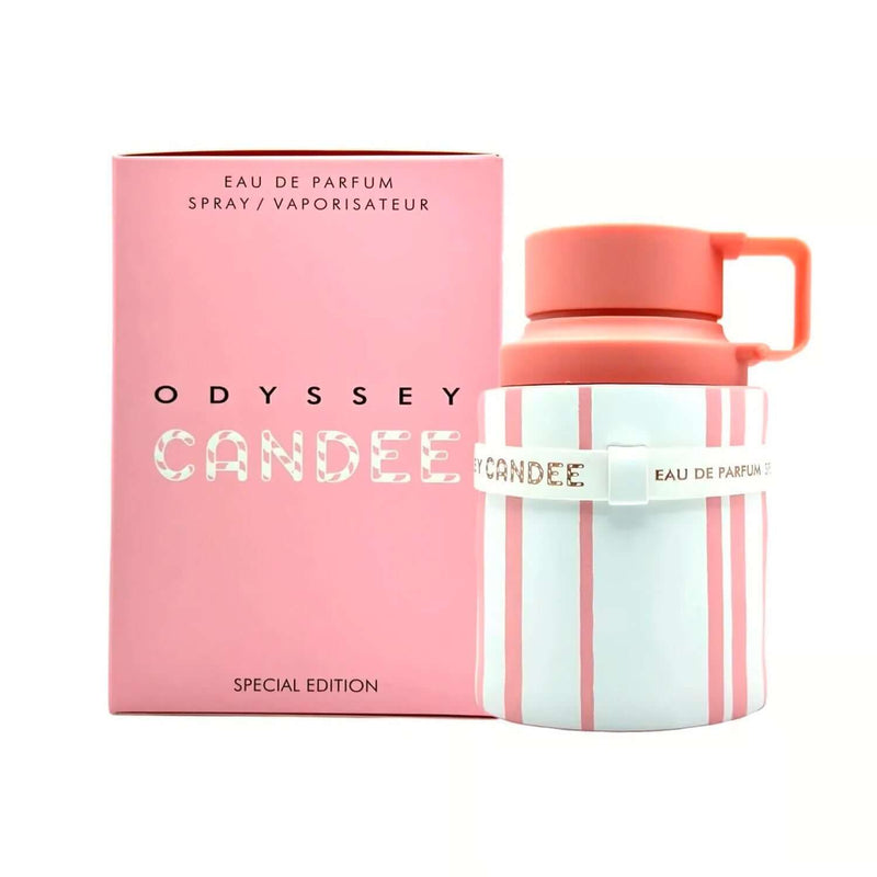 Frasco de perfume Odyssey Candee de Armaf 100ml, edición especial, fragancia floral-frutal para mujeres.