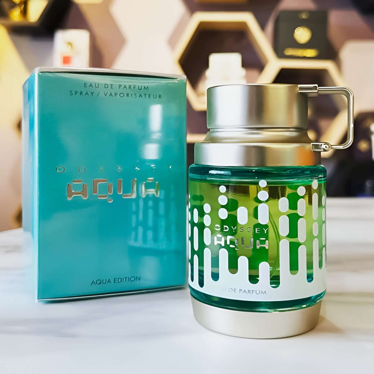 Frasco de fragancia ODYSSEY AQUA de Armaf, 100ml, con caja, edición Aqua, 2023.