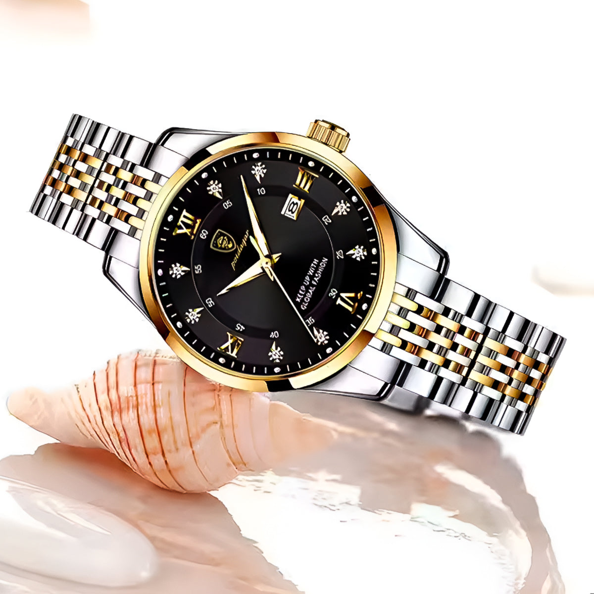 RELOJ POEDAGAR PLATEADO CON DORADO POE-M-1