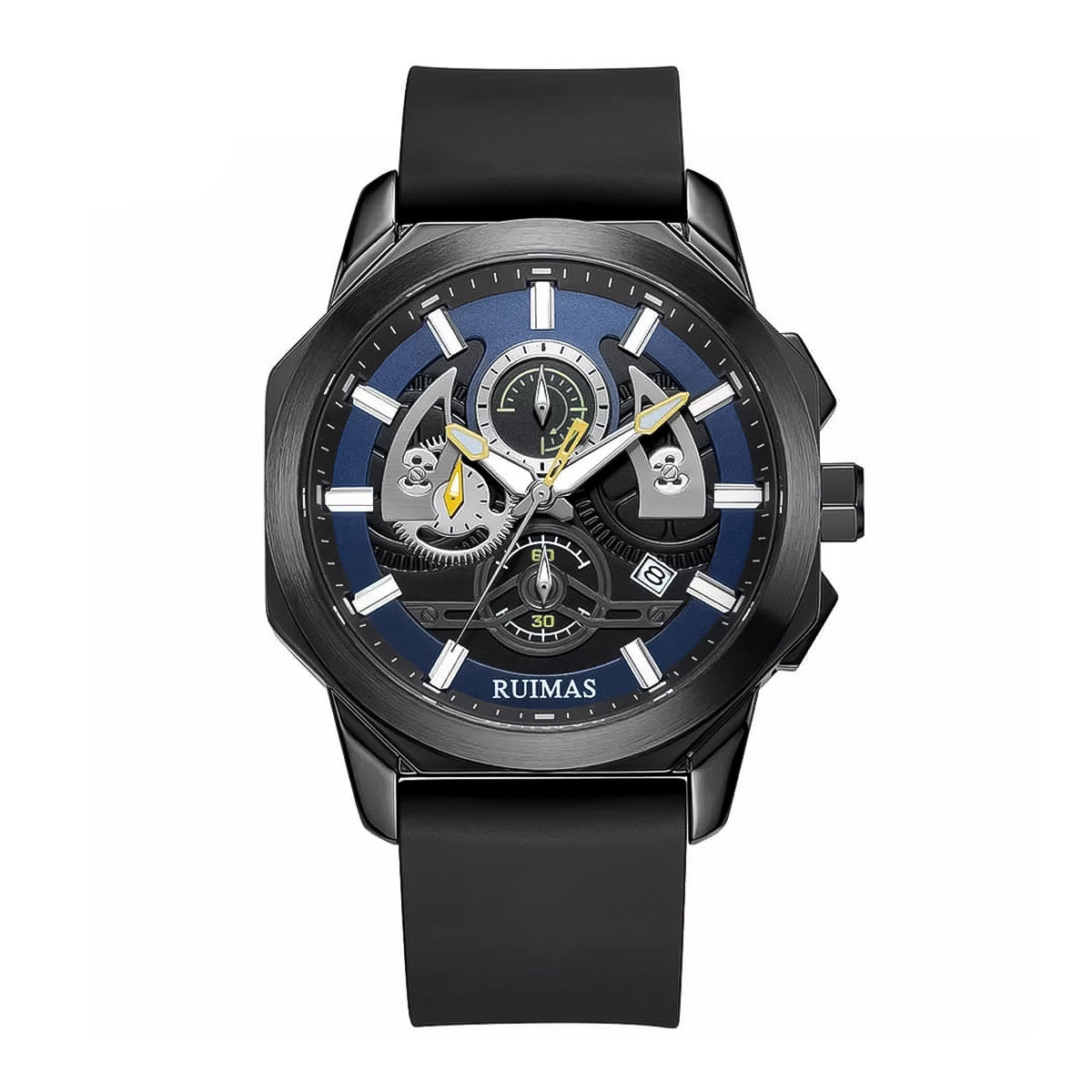 RELOJ RUIMAS SILICON NEGRO AZUL RUI-12