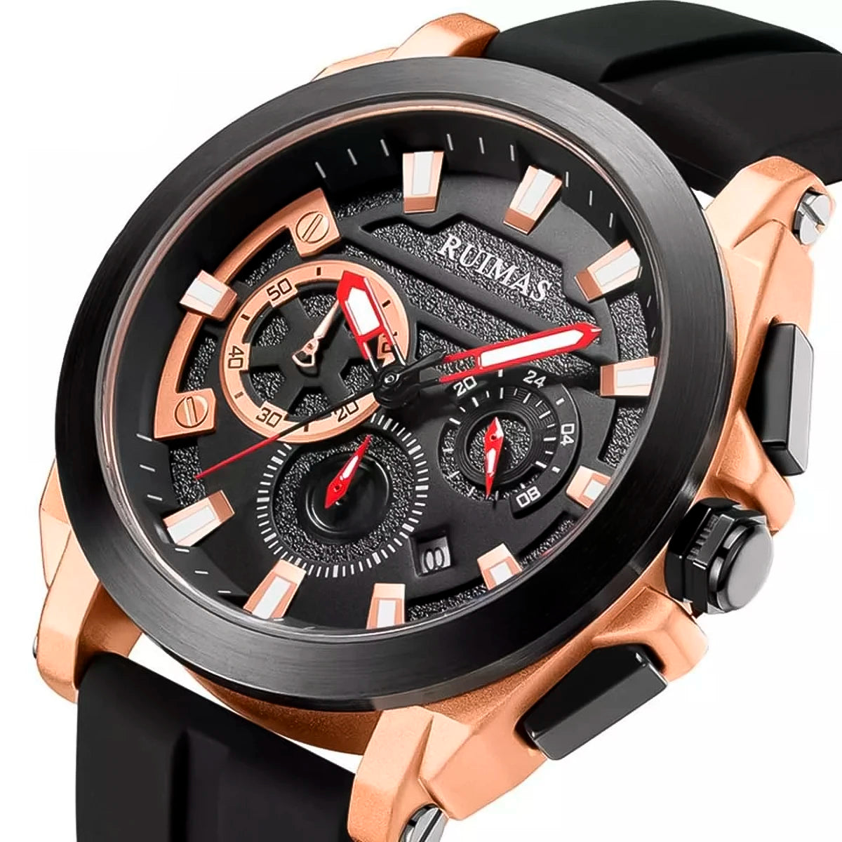 RELOJ RUIMAS SILICON ROSE GOLD BLACK RUI-19