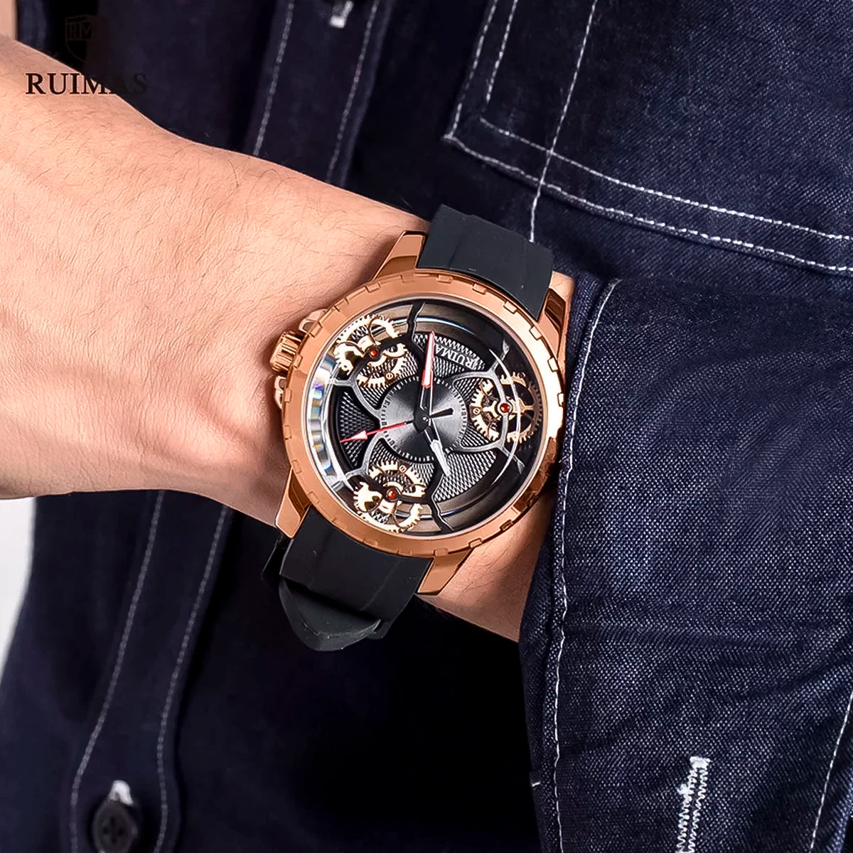 RELOJ RUIMAS PREMIUM ROSE GOLD BLACK RUI-26