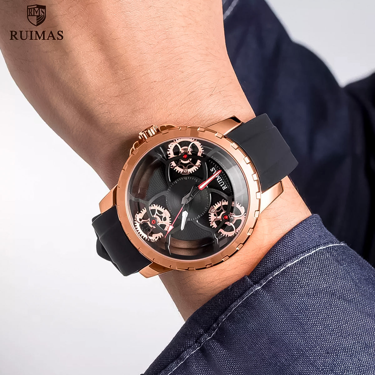 RELOJ RUIMAS PREMIUM ROSE GOLD BLACK RUI-26